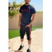 Men Round Neck Letter Print T-shirt