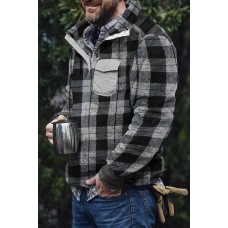 Men's winter autumn plaid double-sided plush Pullover